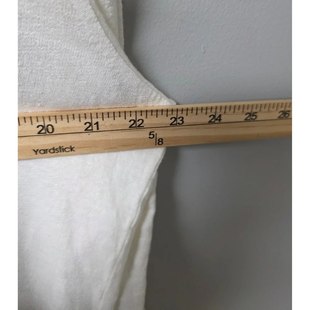 Banana Republic 100% Linen Hoodie Mens L Ivory Henley Pullover Beachy Coastal